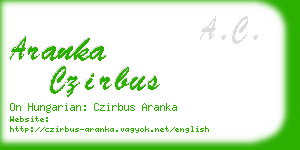 aranka czirbus business card
